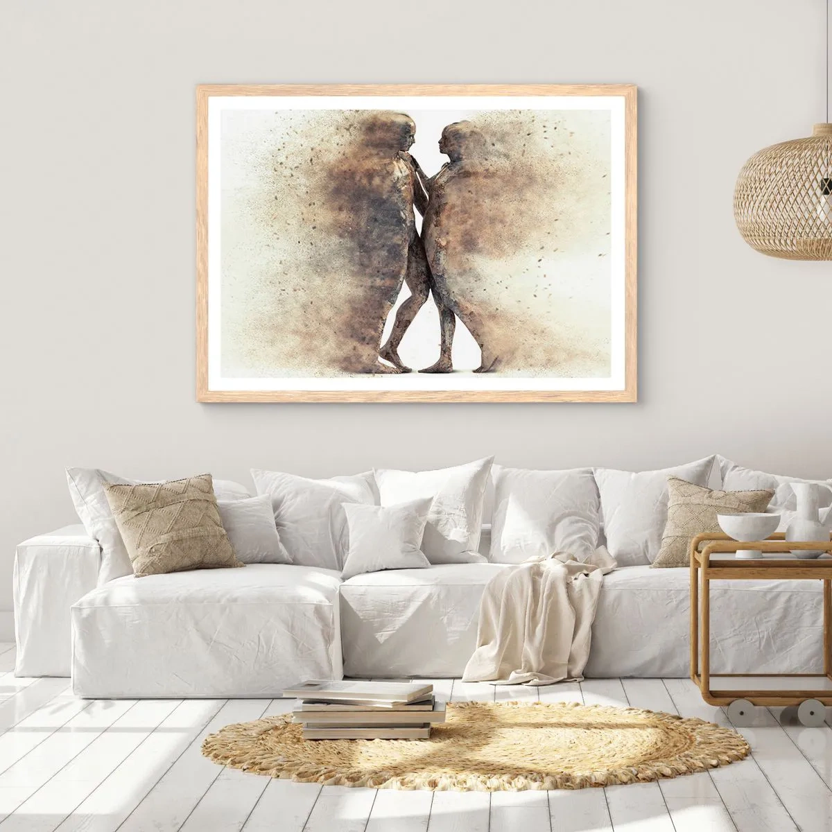 Een poster in een licht eiken lijst - Ze verrezen uit het stof tot liefde - 91x61 cm