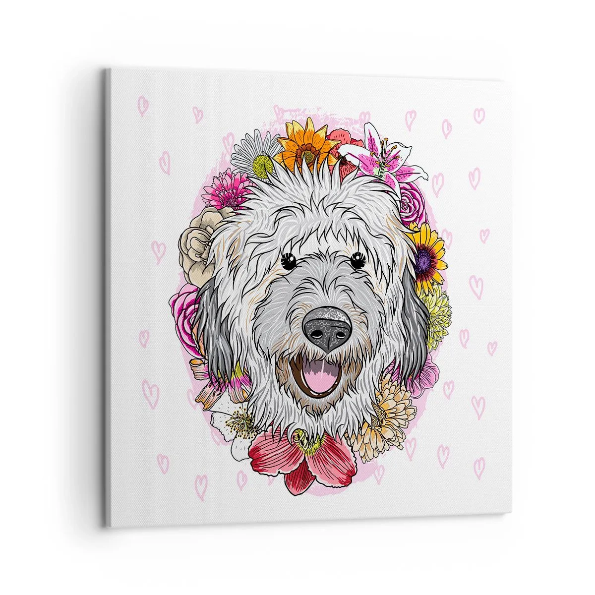 Schilderen op canvas - Puppy vreugde - 50x50 cm