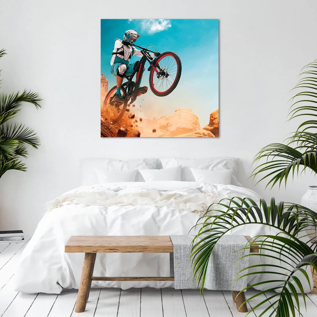 Schilderen op canvas - Fiets waanzin demon - 30x30 cm