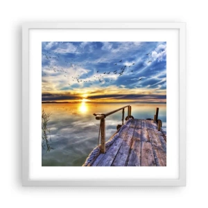 Poster in een witte lijst - De wind gaat rusten - 40x40 cm