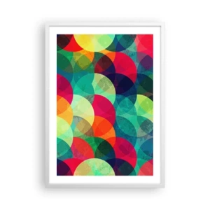 Poster in een witte lijst - Beklimming naar de regenboog - 50x70 cm
