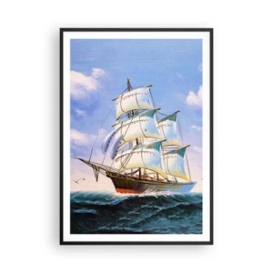 Poster in een zwarte lijst - Trots met de wind - 70x100 cm