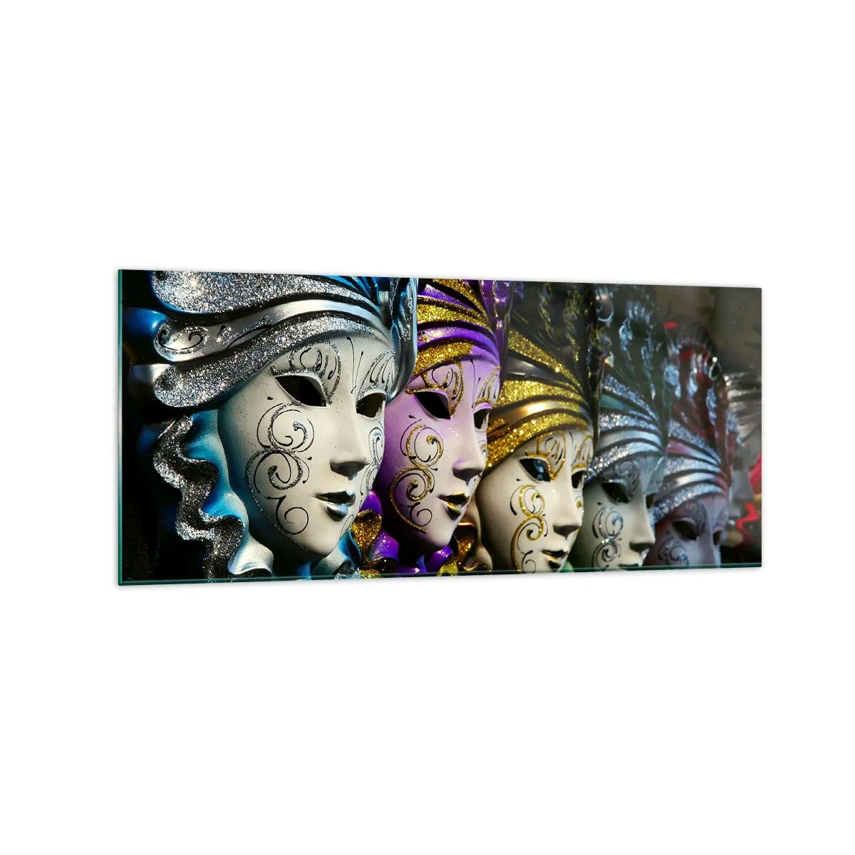 Schilderen op glas - Mysterie in goud en zilver - 120x50 cm