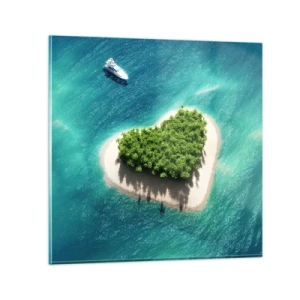 Schilderen op glas - Ik hou van de zomer - 70x70 cm