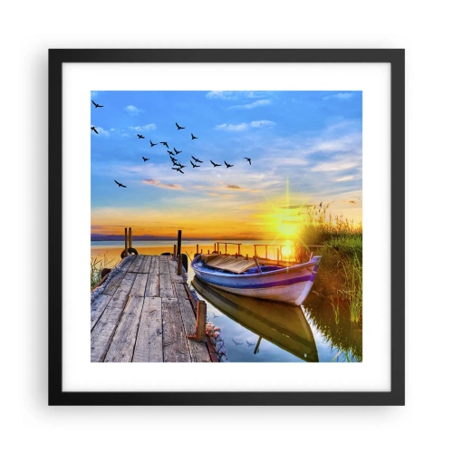 Poster in een zwarte lijst - Ik zie je morgen - 40x40 cm