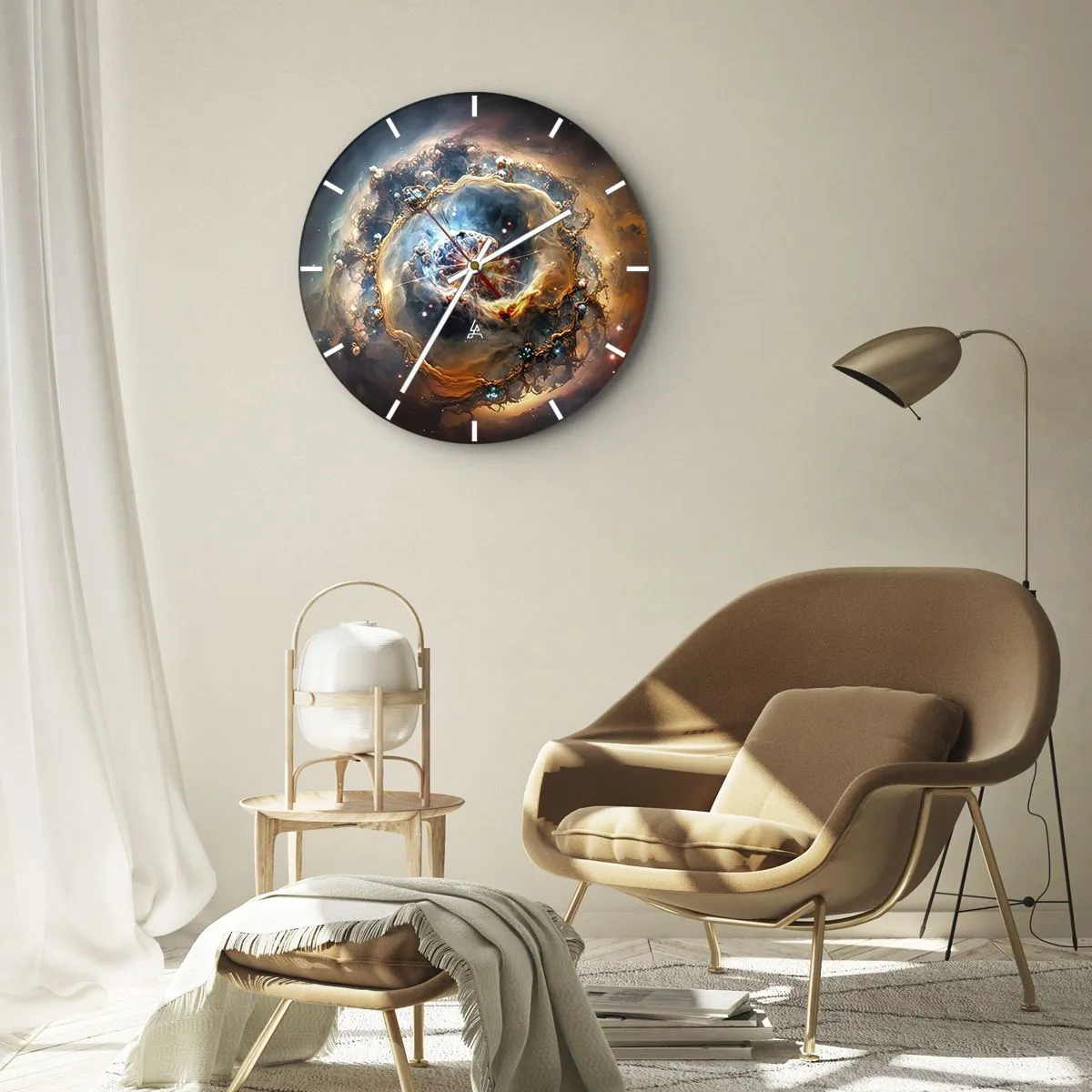 Wandklok - Klok - Een kosmische werveling in intense kleuren - 30x30cm - Begin - Moderne wanddecoratie voor woonkamer, keuken en slaapkamer ARTTOR