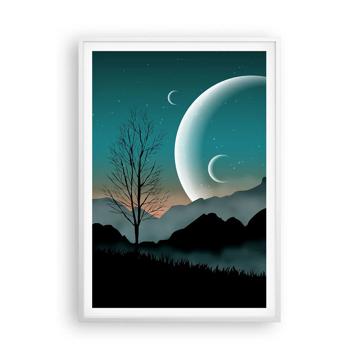 Poster in een witte lijst - Carneval in Sterrennacht - 70x100 cm