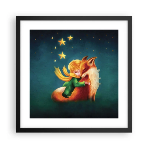 Poster in een zwarte lijst - Kleine Prins - 40x40 cm