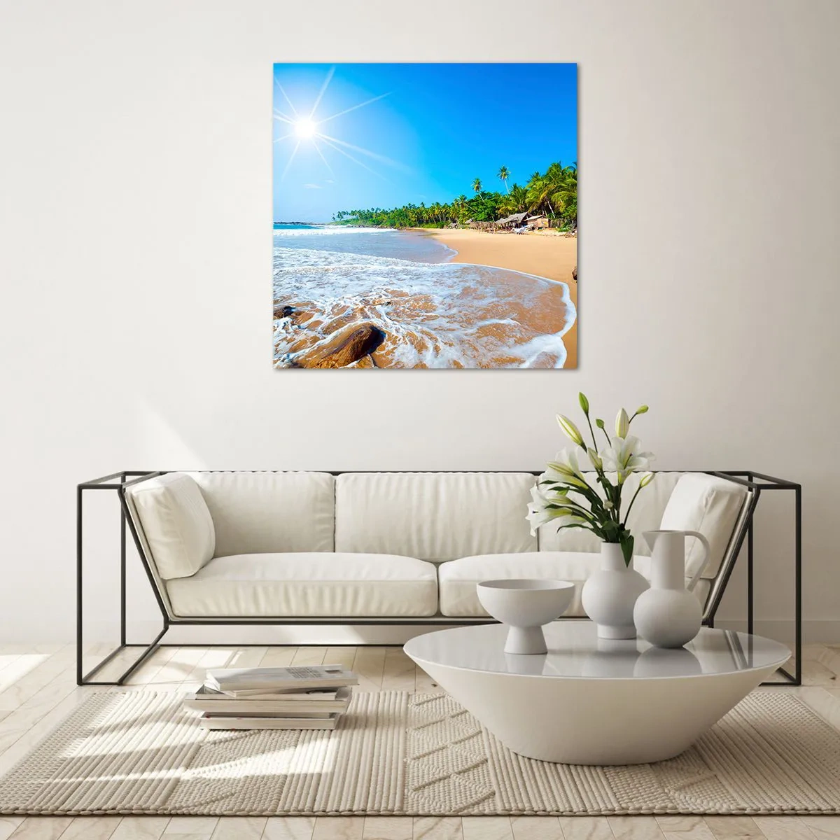 Schilderen op glas - Een exotische plek voor jou - 70x70 cm