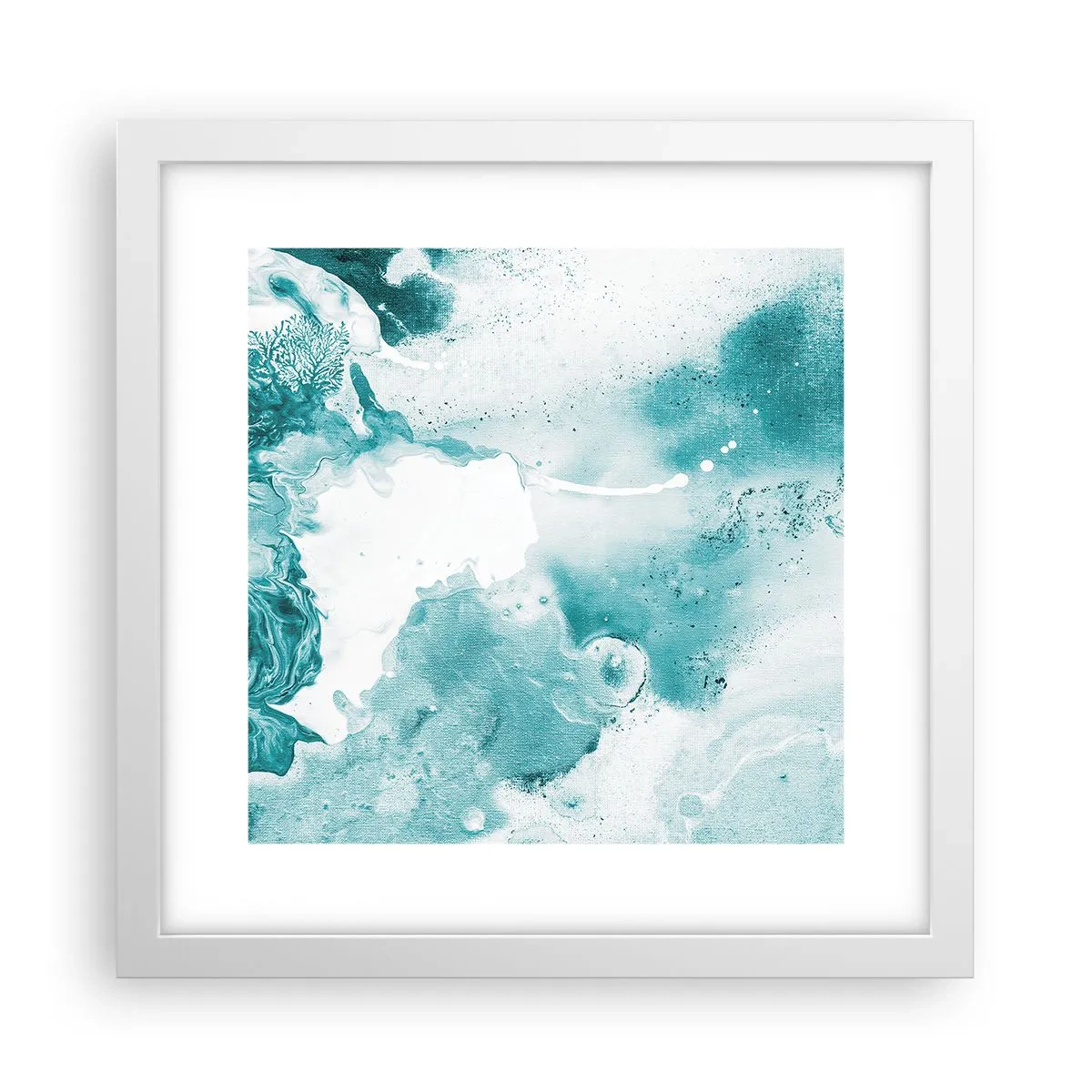 Poster in een witte lijst - Moerast van blauw - 30x30 cm