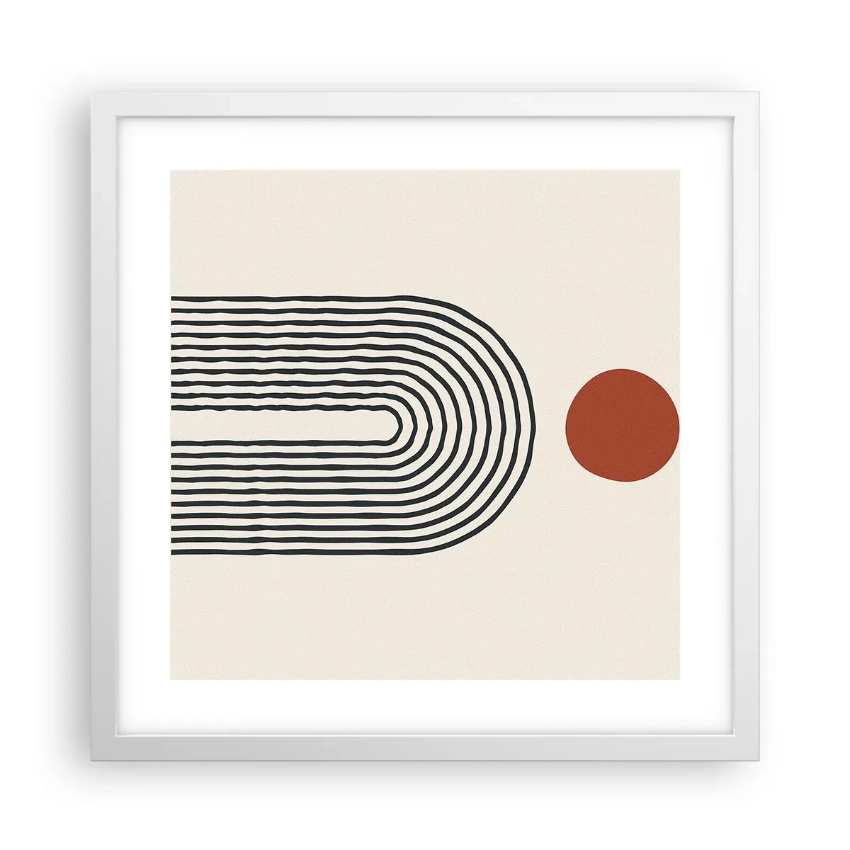 Poster in een witte lijst - Magnetisme van vormen en kleuren - 40x40 cm