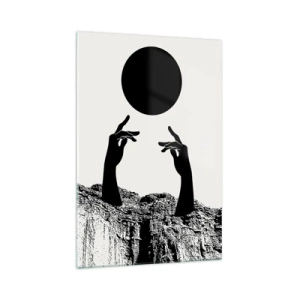 Schilderen op glas - Surrealistische compositie: de zon en de rest - 70x100 cm