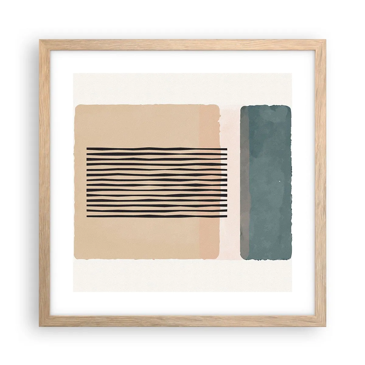 Een poster in een licht eiken lijst - Alles is oke - 40x40 cm