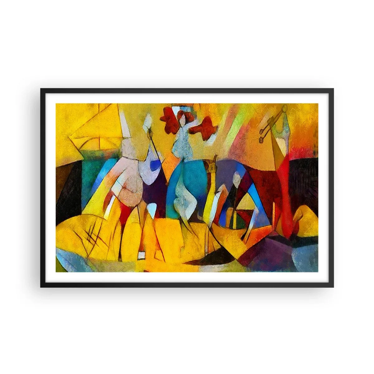 Poster in een zwarte lijst - Zon - leven - vreugde - 91x61 cm