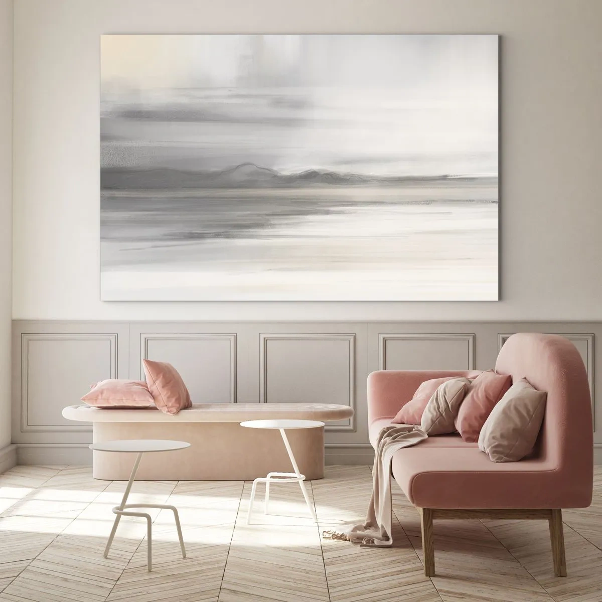 Schilderen op glas - Afstand in reflectie - 100x70 cm