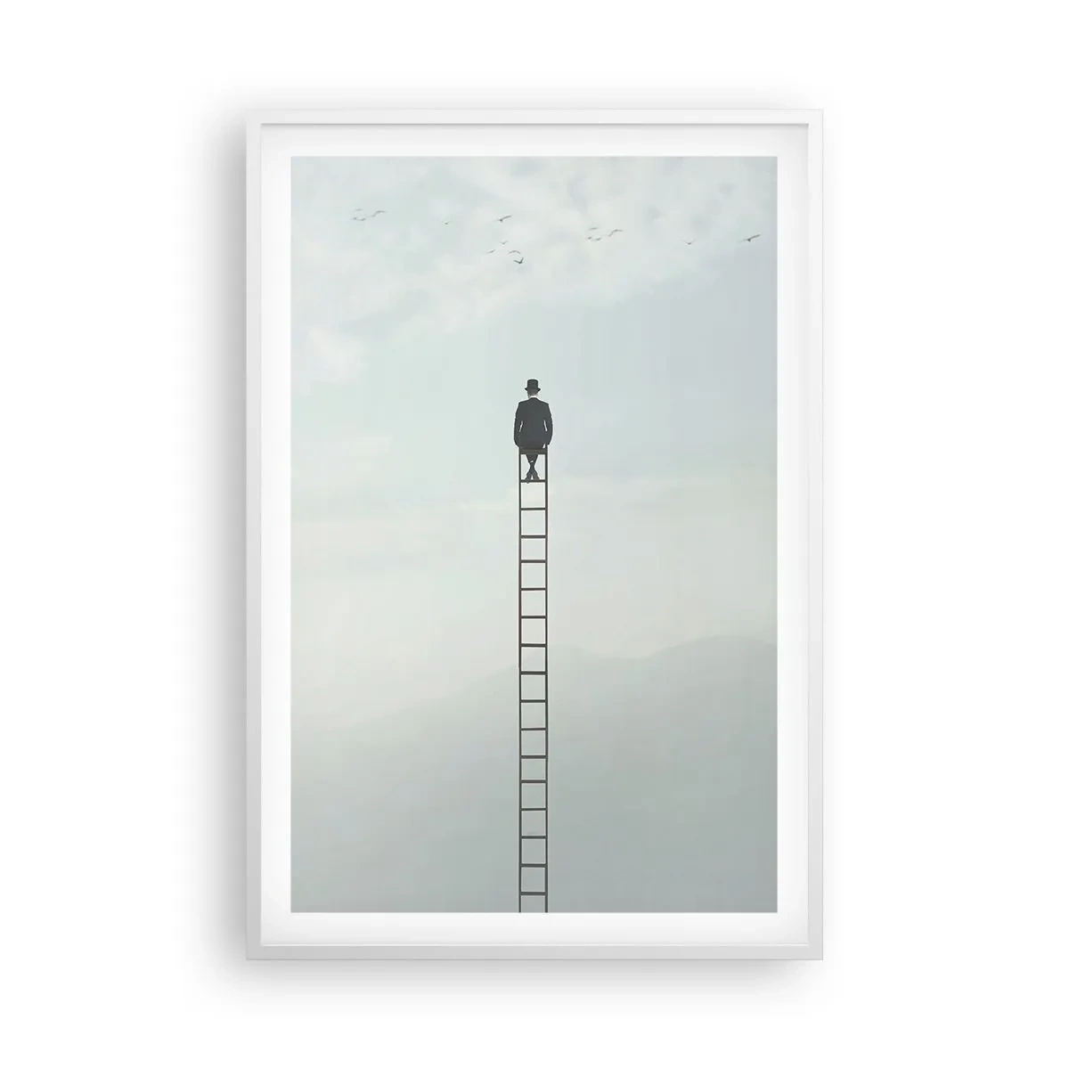 Poster in een witte lijst - Stap verder op! - 61x91 cm