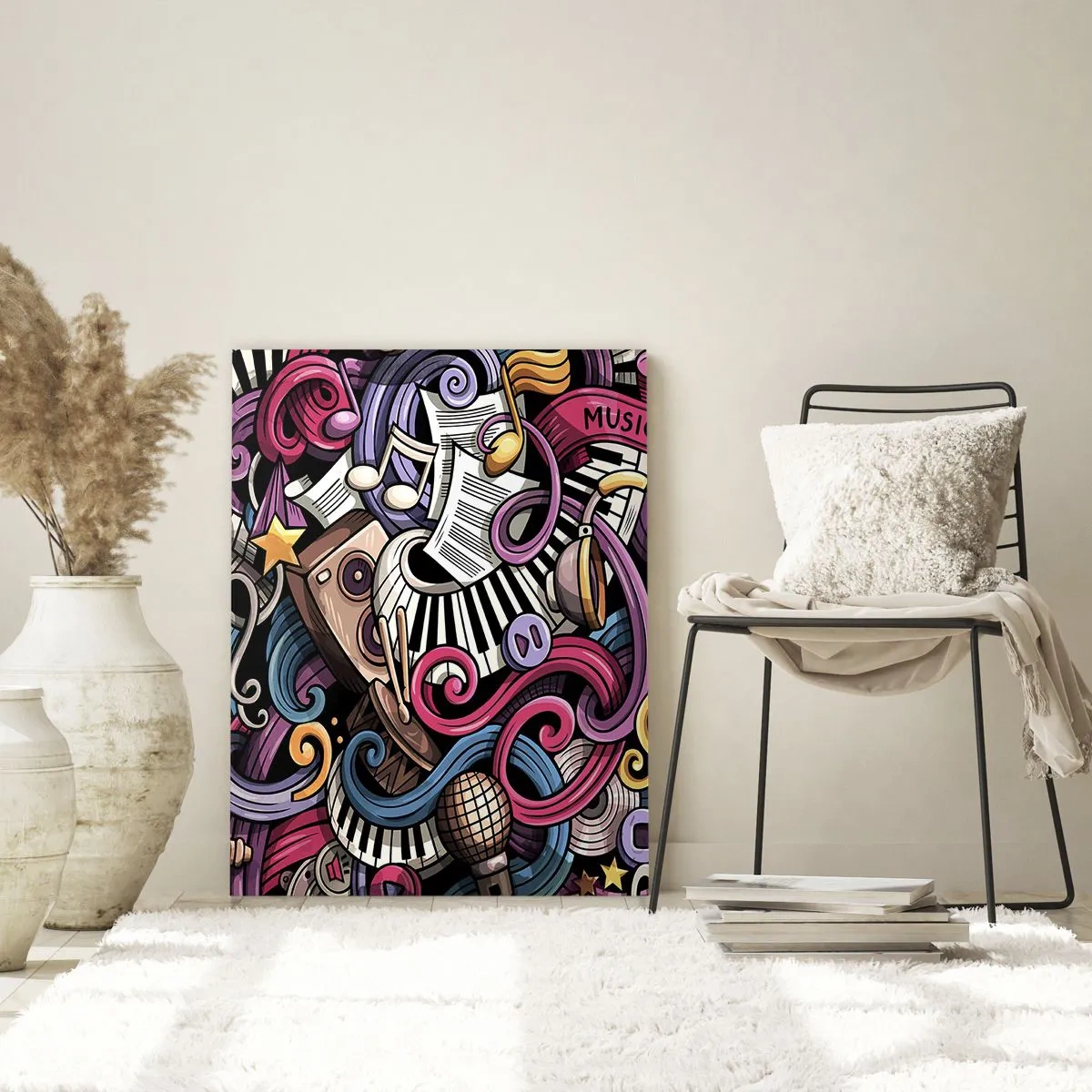 Schilderen op glas - Ingewikkelde melodie - 70x100 cm