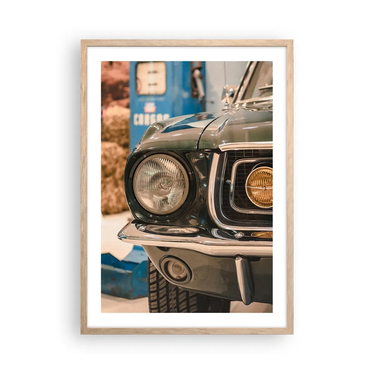 Een poster in een licht eiken lijst - Ontmoeting met een legende - 50x70 cm