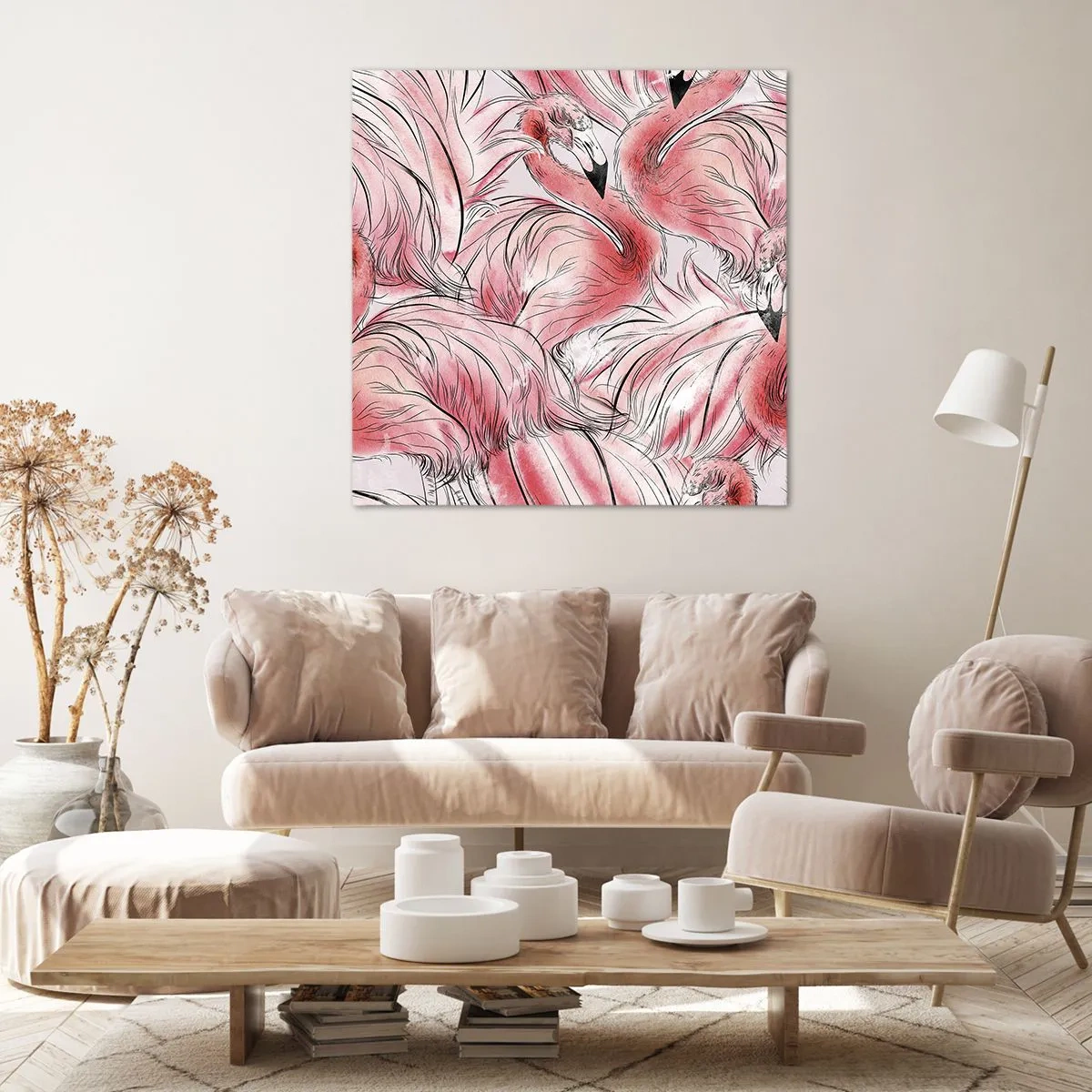 Schilderen op canvas - Vogelcorps de ballet - 70x70 cm