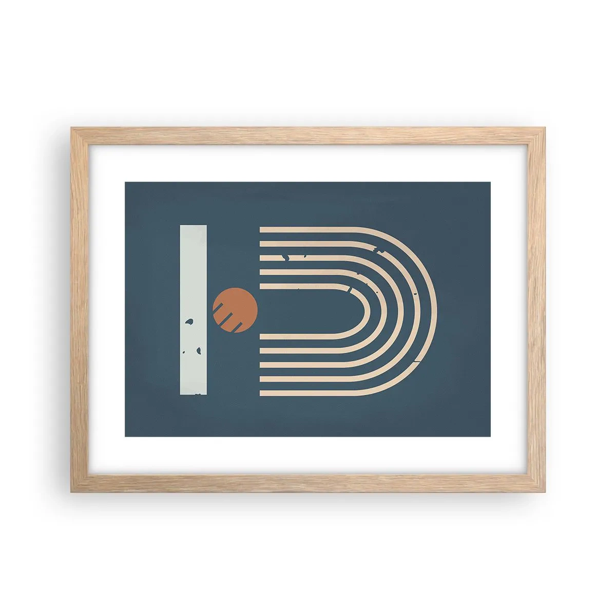 Een poster in een licht eiken lijst - Geometrie op de granaatappel - 40x30 cm