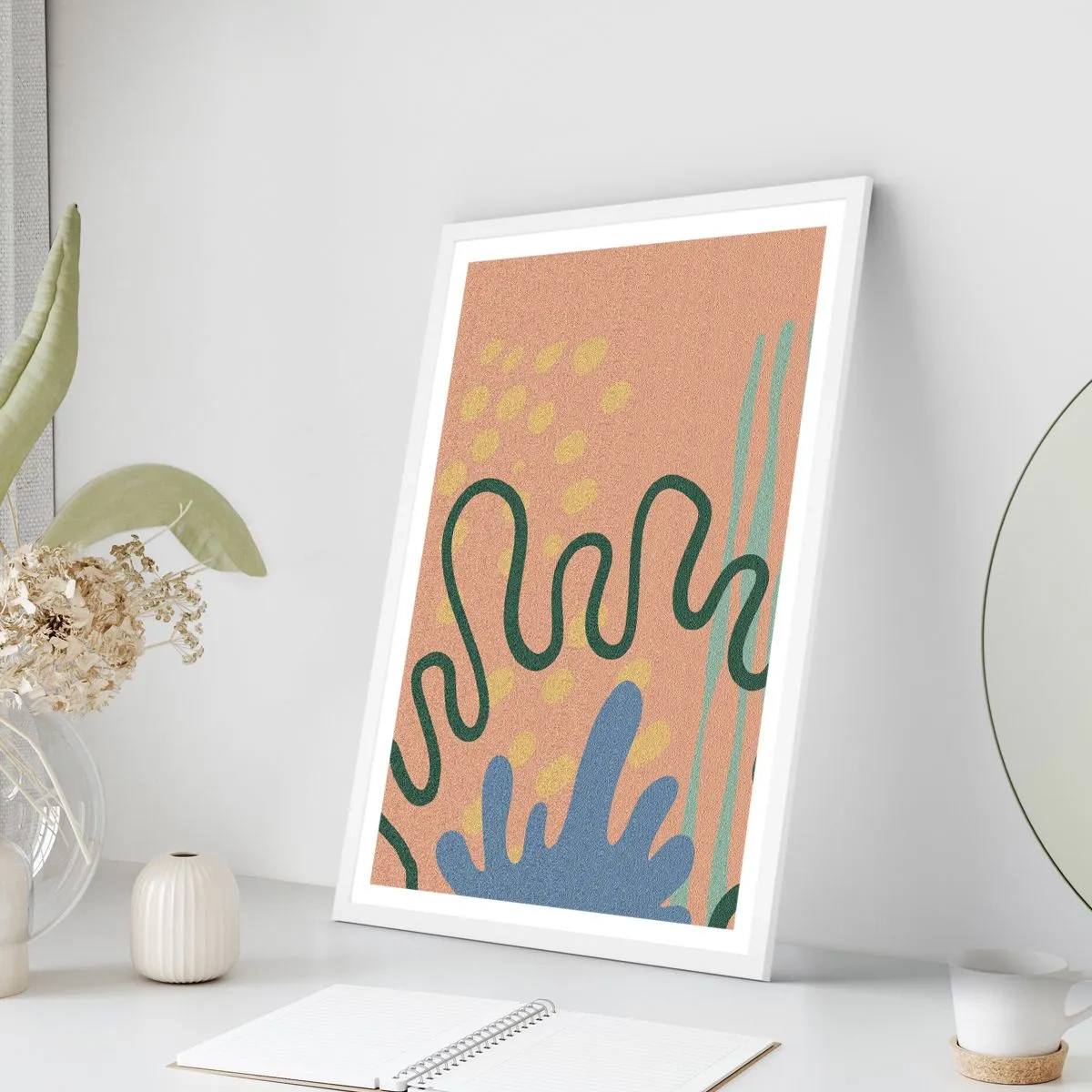 Poster in een witte lijst - Abstractie: verscheidenheid van de natuur - 50x70 cm