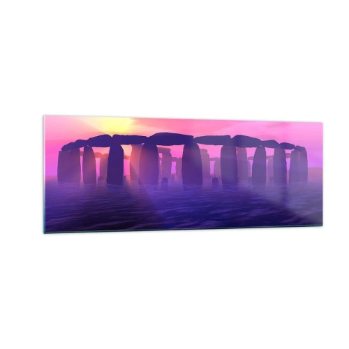 Schilderen op glas - Mysterie bij zonsopgang in de mist - 140x50 cm