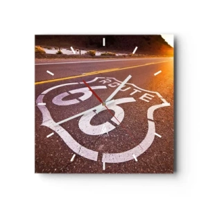 Wandklok - Klok - De beroemde weg 66 - 30x30 cm