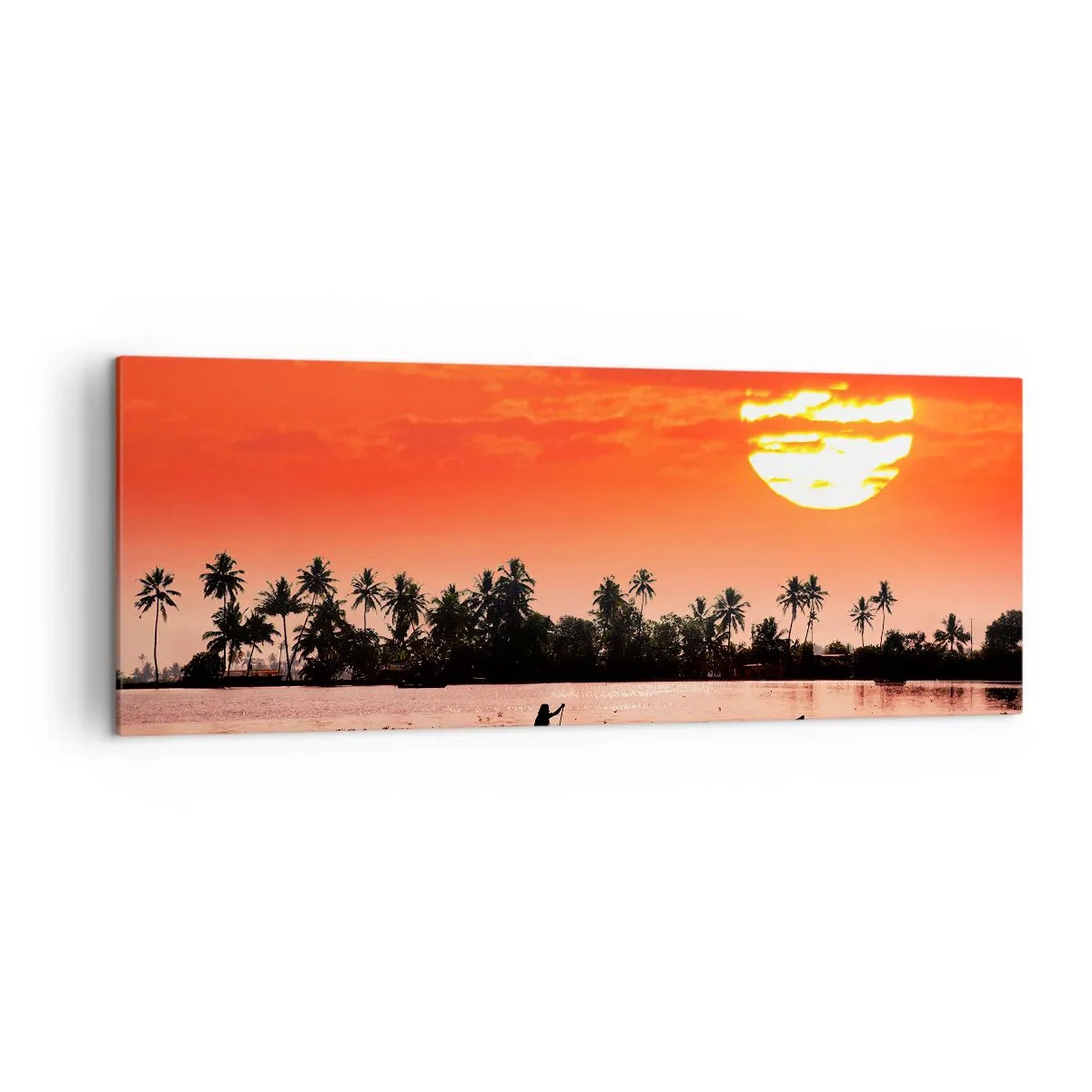 Schilderen op canvas - De rust van de tropen bij zonsondergang - 140x50 cm