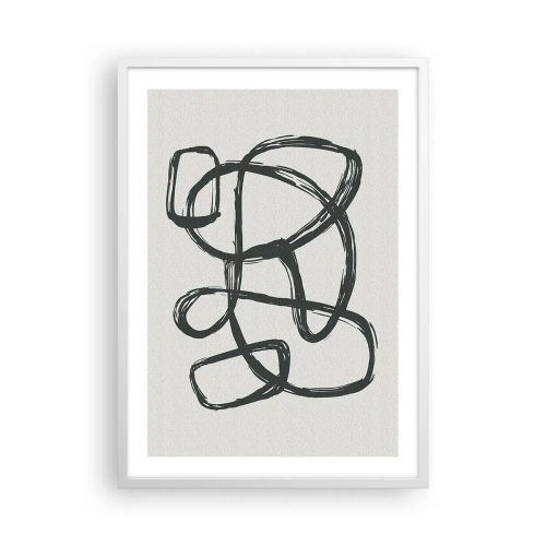 Poster in een witte lijst - Lusvormige abstractie - 50x70 cm