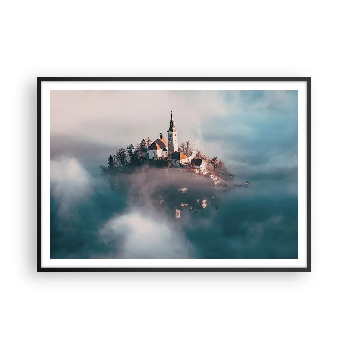 Poster in een zwarte lijst - droom eiland - 100x70 cm