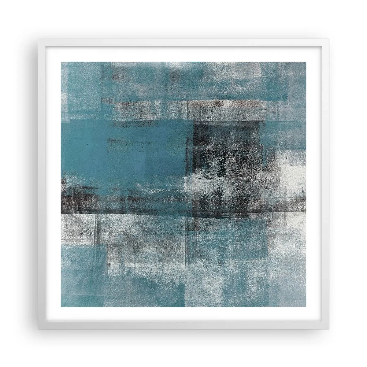 Poster in een witte lijst - Water en lucht - 60x60 cm