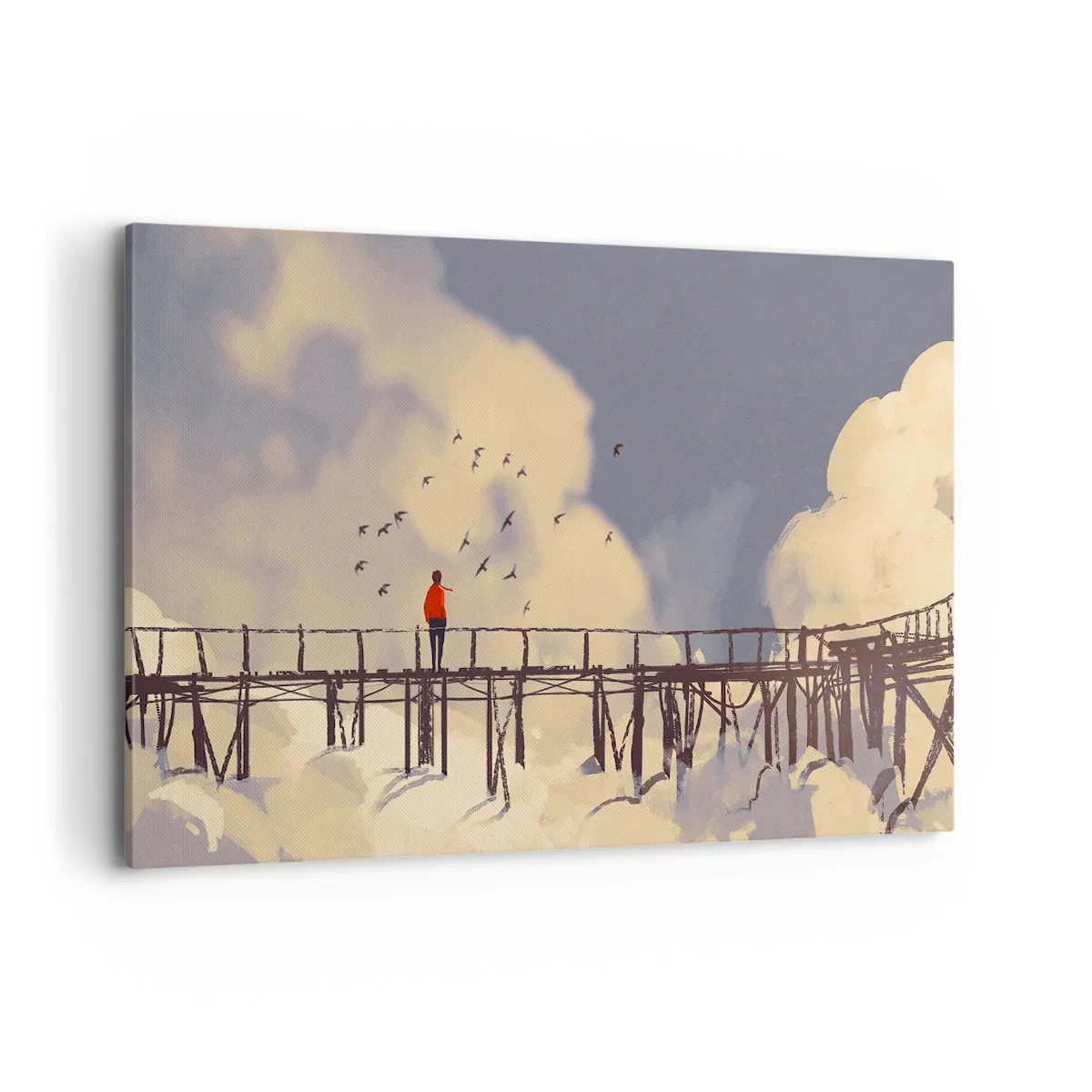 Schilderen op canvas - Blauw verlangen - 120x80 cm