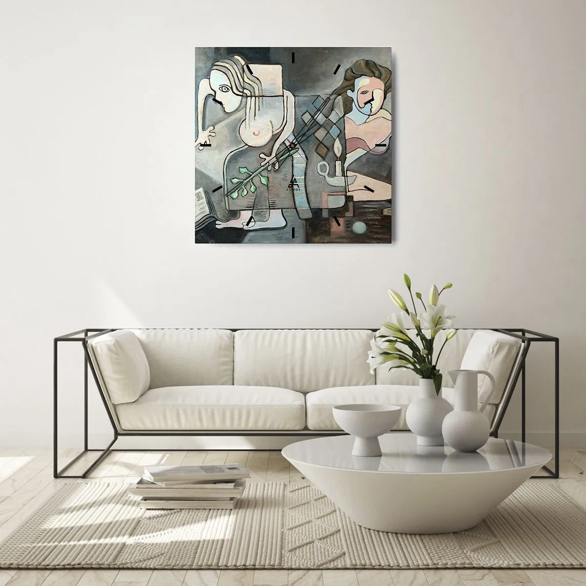 Wandklok - Klok - Mozaïek van geest en materie - 30x30 cm