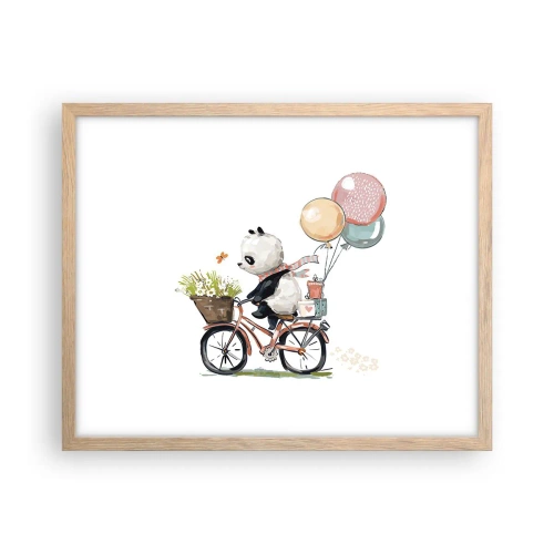 Een poster in een licht eiken lijst - Vrolijke dag - 50x40 cm