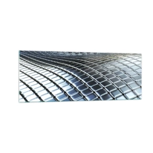Schilderen op glas - Metallic zilveren golf - 140x50 cm