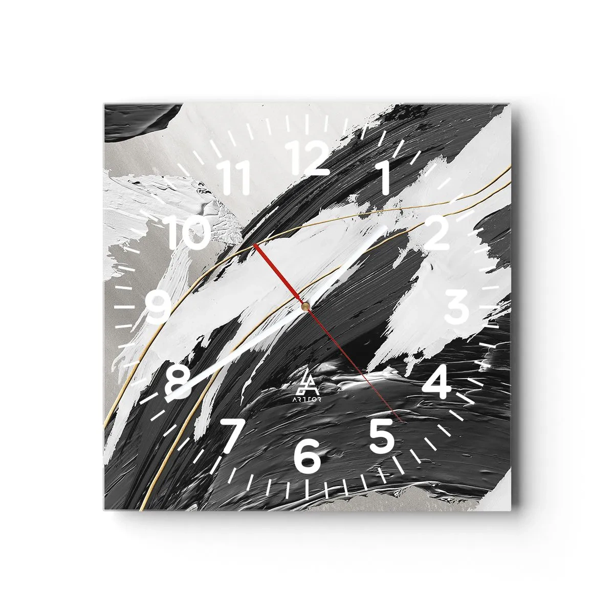 Wandklok - Klok - Abstractie op grote schaal - 30x30 cm