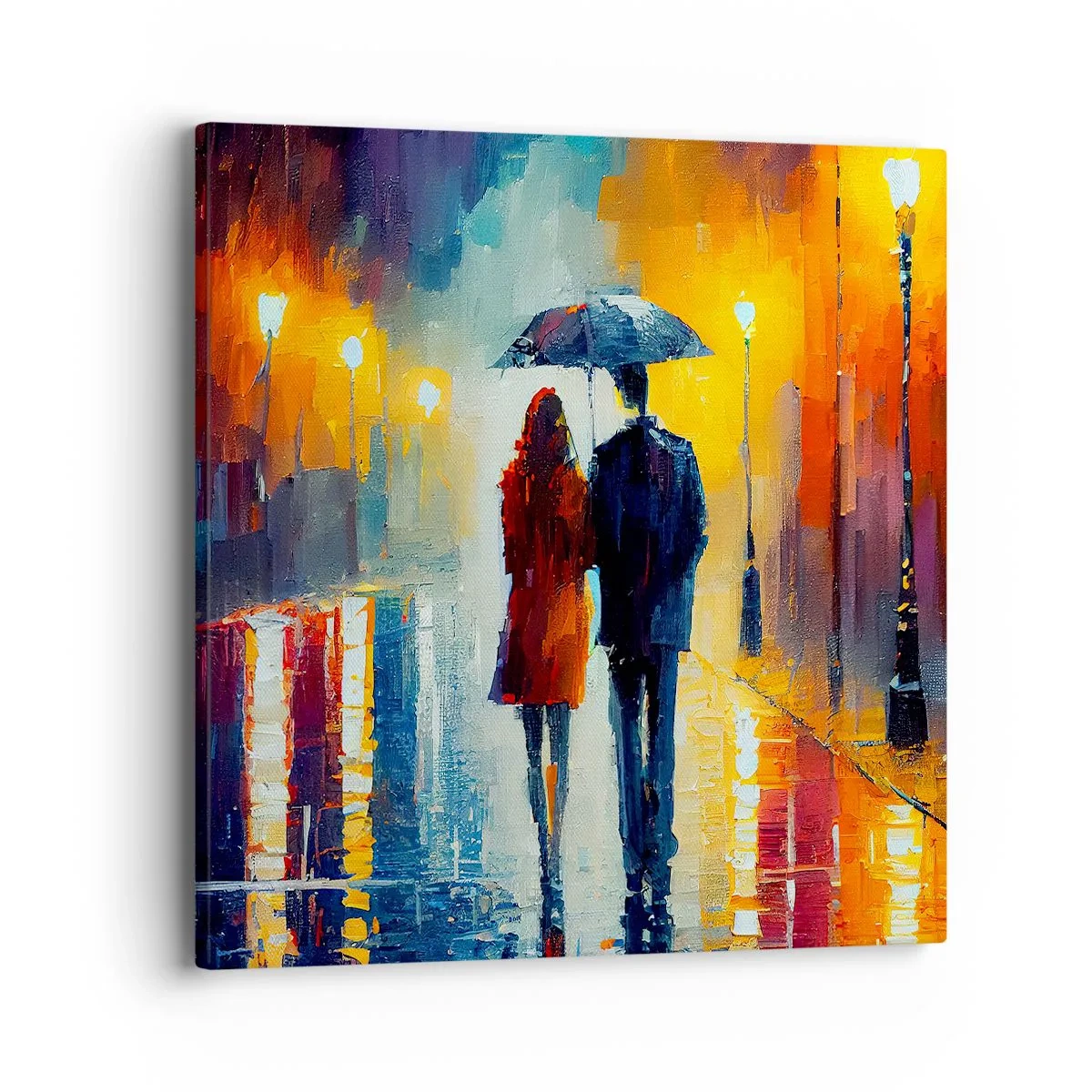 Schilderen op canvas - Samen – een kleurrijke nacht - 40x40 cm