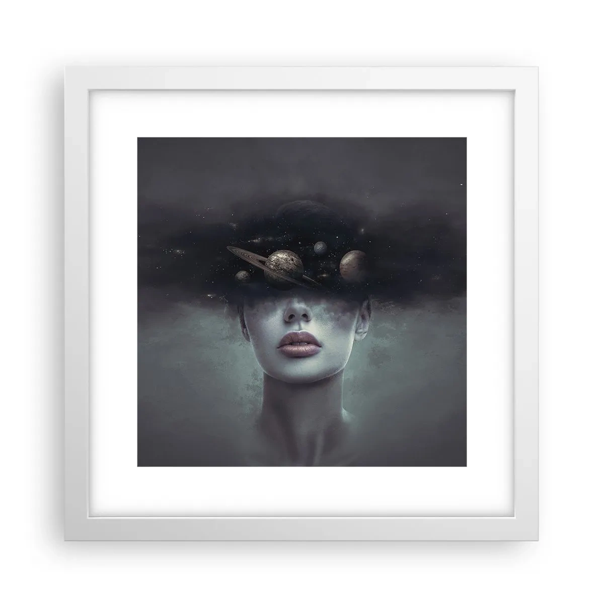 Poster in een witte lijst - En de planeten worden gek... - 30x30 cm