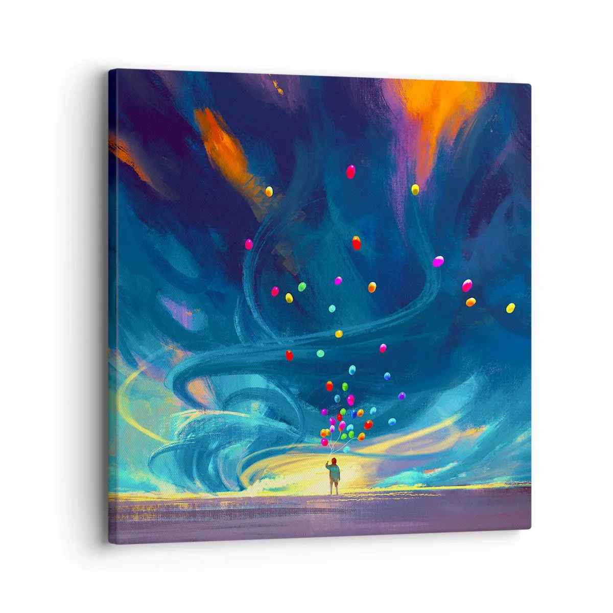 Schilderen op canvas - Naar de blauwe wind - 30x30 cm