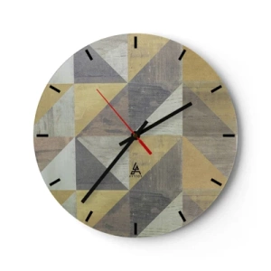 Wandklok - Klok - Op de hoek van de driehoek - 40x40 cm