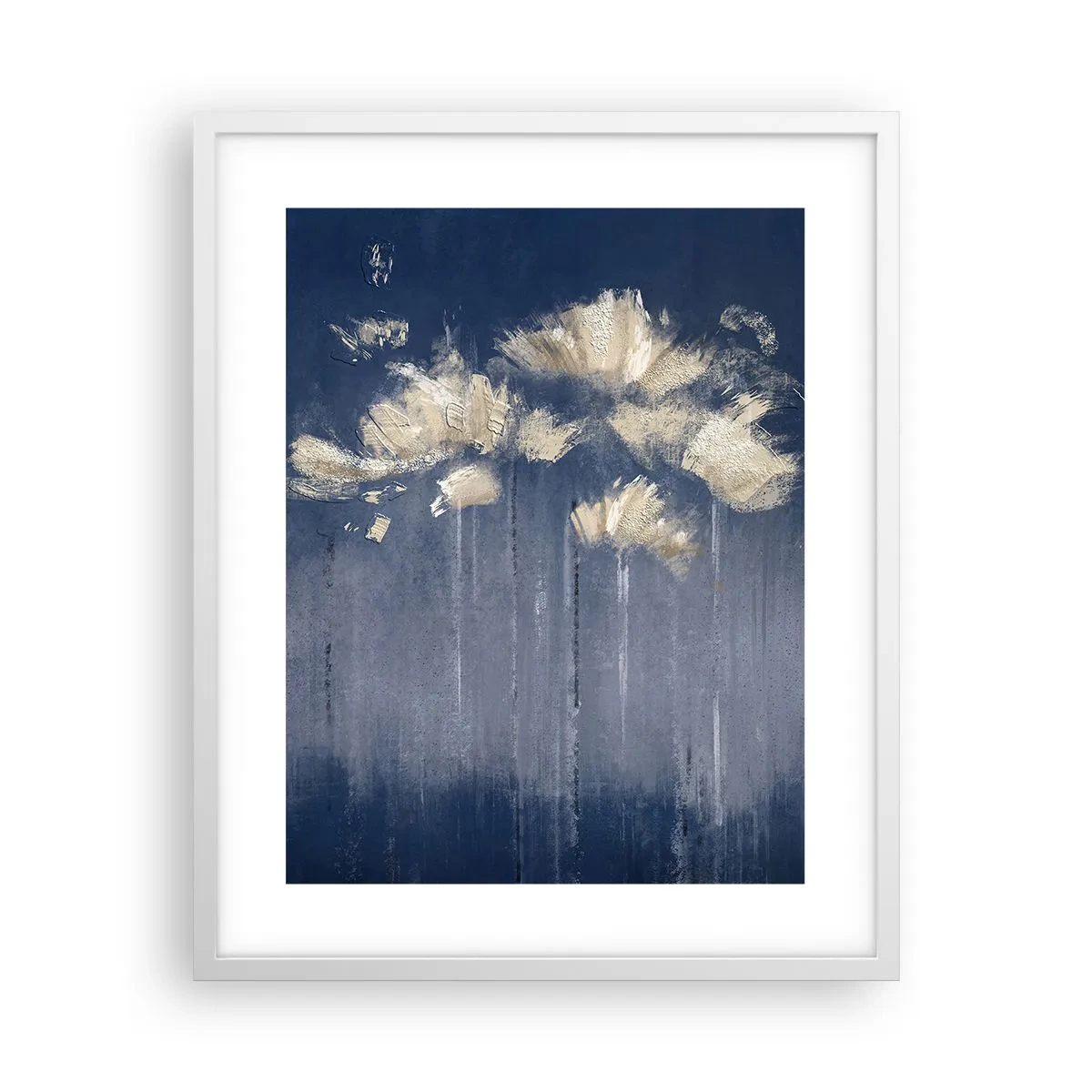 Poster in een witte lijst - Als bloemblaadjes in de wind - 40x50 cm