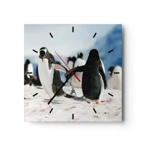 Wandklok - Klok - Dansen in de sneeuw - 30x30 cm