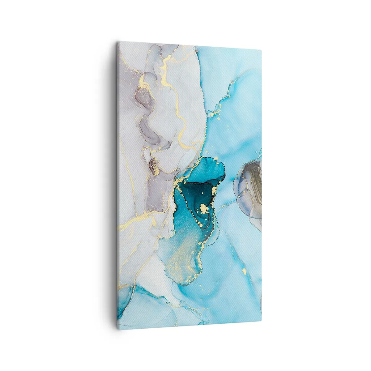 Schilderen op canvas - Een studie van de ontmoeting van grijs en turkoois - 45x80 cm