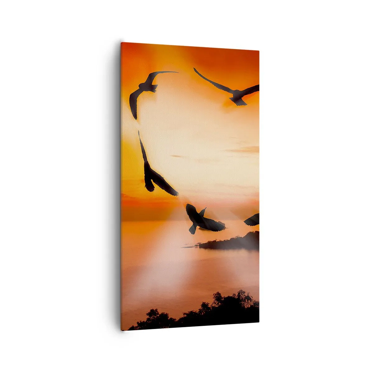 Schilderen op canvas - Houd van de wereld als vogels - 65x120 cm