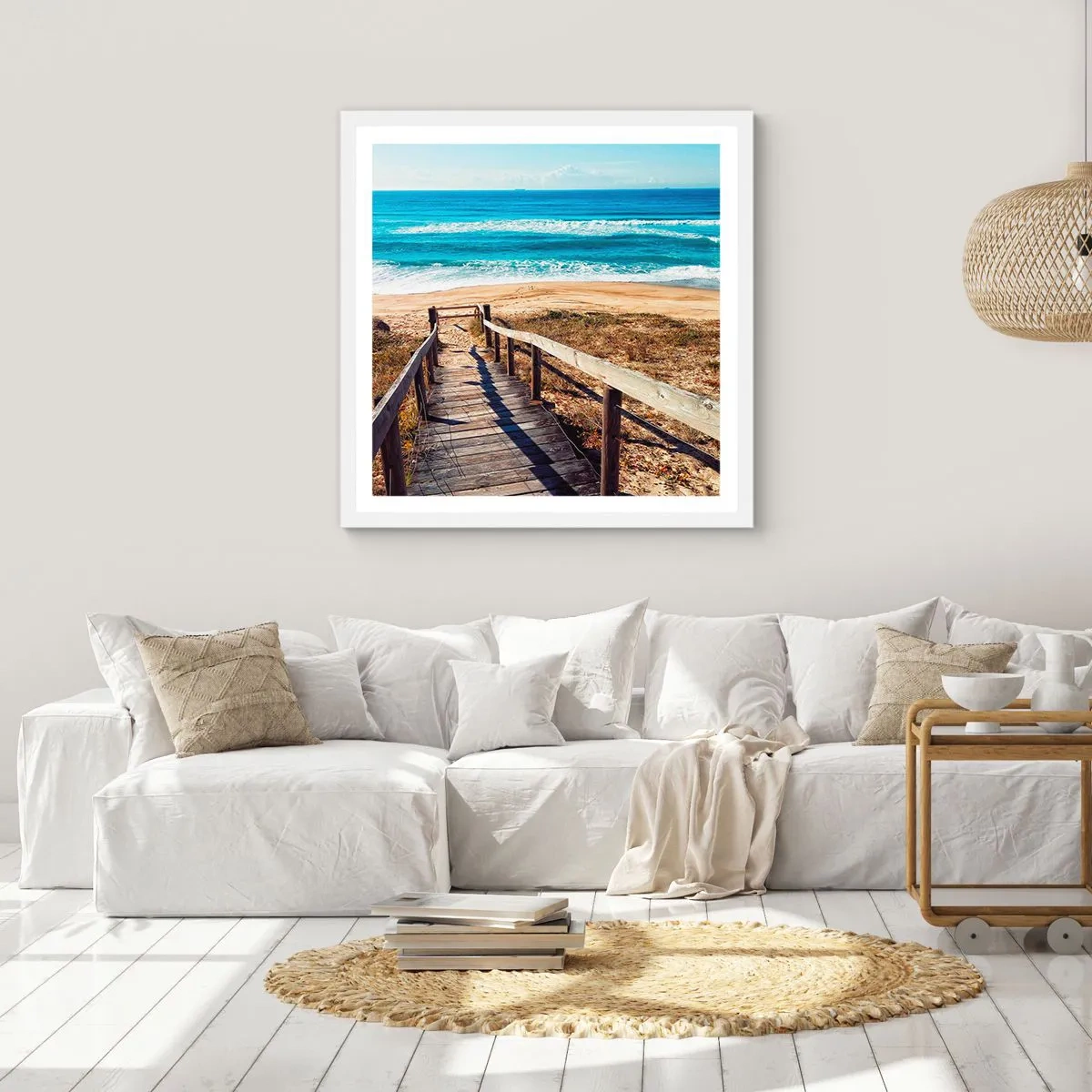 Poster in een witte lijst - Loop maar! - 50x50 cm