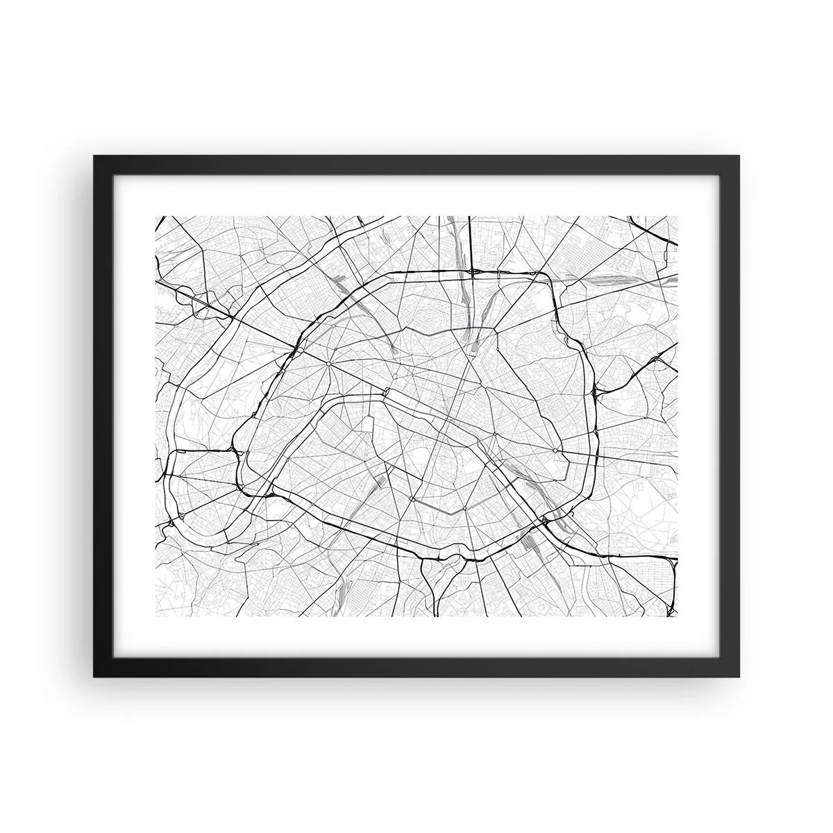 Poster in een zwarte lijst - Parijs bloem - 50x40 cm