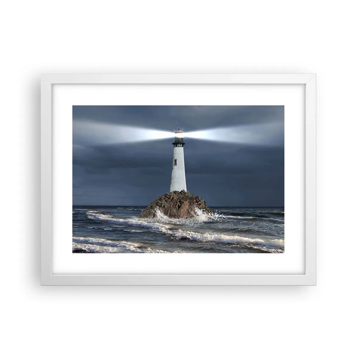 Poster in een witte lijst - Hier... hier... hier! - 40x30 cm