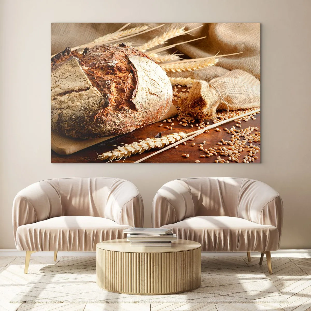 Schilderen op glas - Smakelijk, geurig, knapperig - 100x70 cm