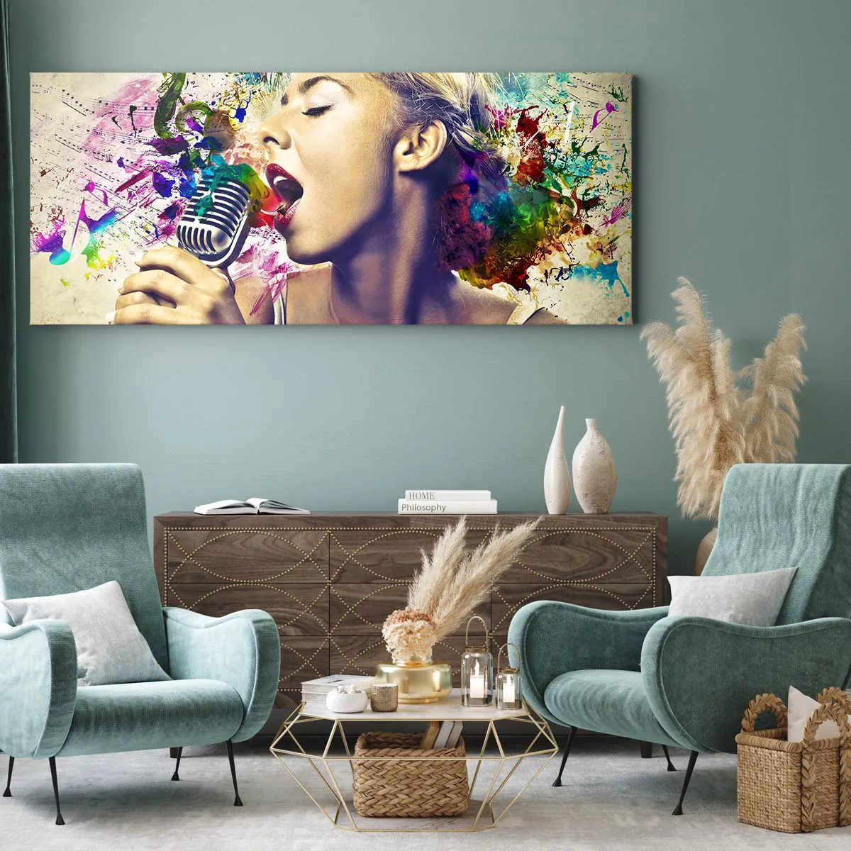 Schilderen op canvas - Schilder de wereld met je stem - 90x30 cm