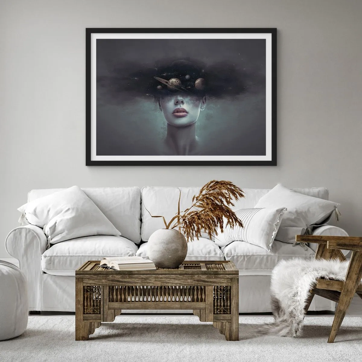 Poster in een zwarte lijst - En de planeten worden gek... - 40x30 cm